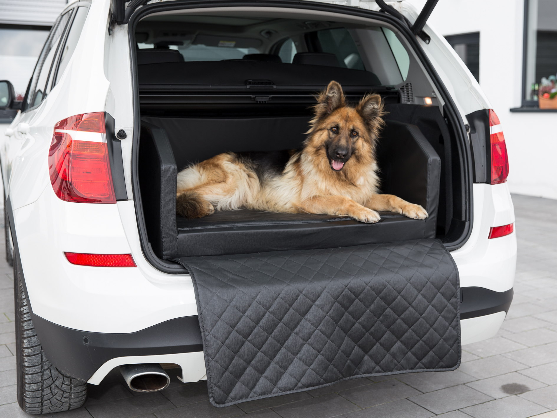 Travel Bed Hunde Reisebett Schwarz 100 x 70 cm  mit Gurtsystem Schaumstoff - Kissen