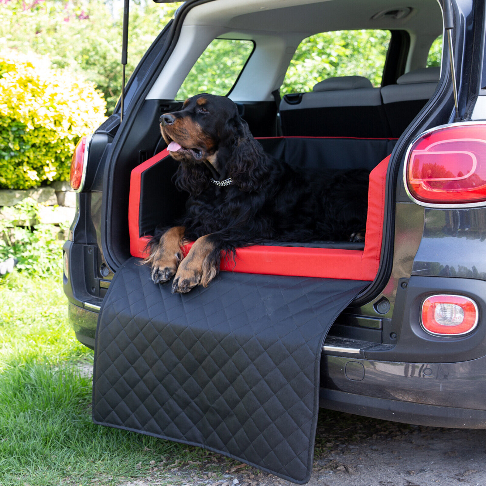 Travel Bed Hunde Reisebett Rot/Schwarz 90 x 70 cm  ohne Gurtsystem Visco - (orthopädisch)